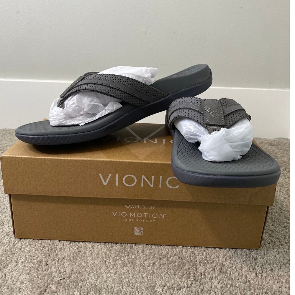 New Vionic Tide II Charcoal Grey Sandals Men’s Size 11